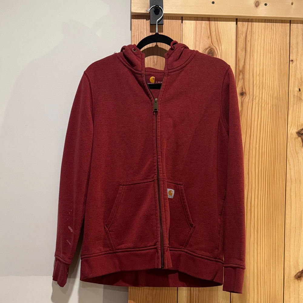 Carhartt Maroon Zip-Up Hoodie